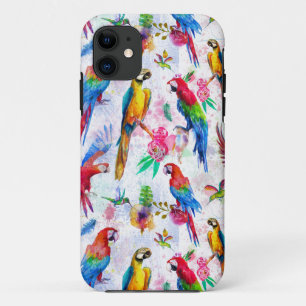 Watercolor Style Parrots iPhone 11 Case