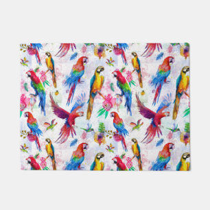 Watercolor Style Parrots Doormat