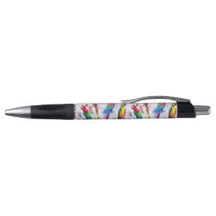 Watercolor Style Parrots Pen