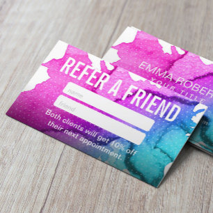 Watercolor Stylish Beauty Salon & SPA Referral Card