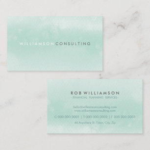 WATERCOLOR stylish corporate modern trendy mint Business Card