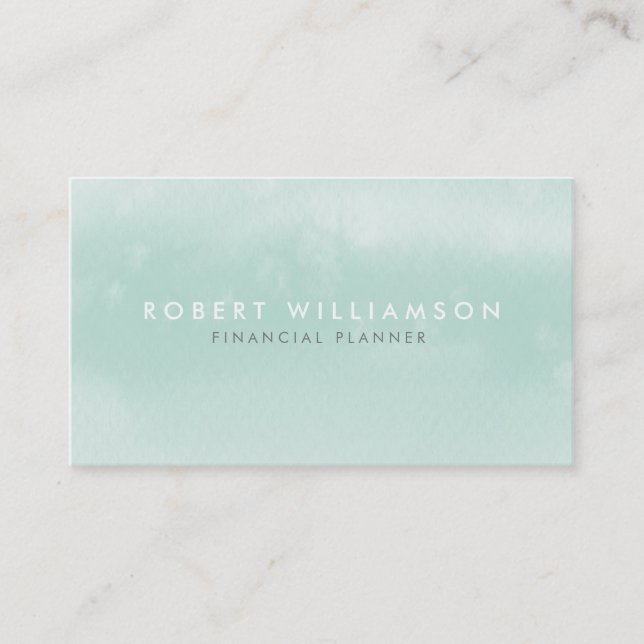 WATERCOLOR stylish simple luxe modern trendy mint Business Card (Front)
