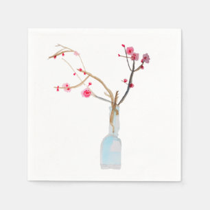 Watercolor succulent botanical napkin