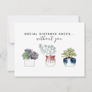 Watercolor Succulent Cactus Social Distance Card