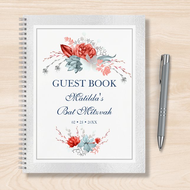 Watercolor Succulent Floral Botanical Bat Mitzvah Notebook (Creator Uploaded)