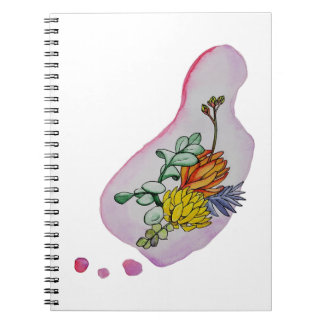 Watercolor Succulent Floral Illustration Notebook