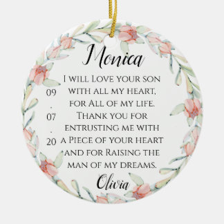 Watercolor Succulent Mother In Law Ceramic Ornament