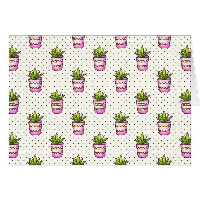 Watercolor Succulent Polka Dot Pattern (Front Horizontal)