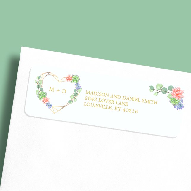 Watercolor Succulent Terrarium Wedding Address (Creator Uploaded)