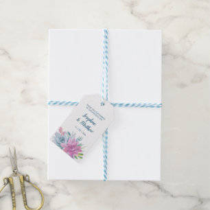 Watercolor Succulent Wedding Favour Tags
