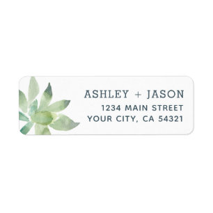Watercolor Succulent Wedding Return Address Labels