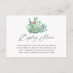 Watercolor Succulents Bridal Shower Display Shower Enclosure Card
