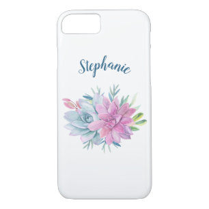 Watercolor Succulents Personalized Case-Mate iPhone Case