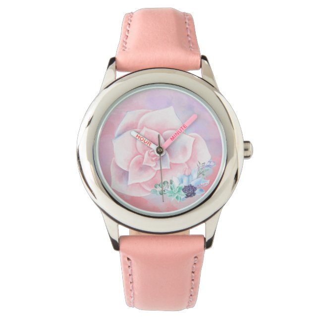 Watercolor Succulents  Watch (Front)