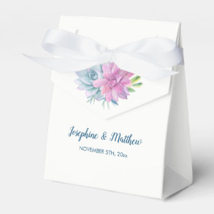 Watercolor Succulents Wedding Favor Box