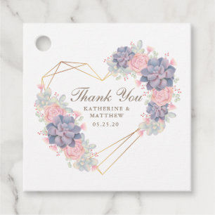 Watercolor Succulents Wedding Favour Tags