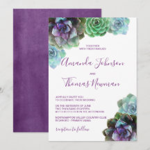 Watercolor Succulents | Wedding Invitation