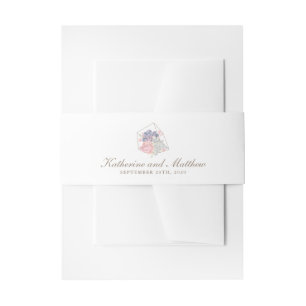 Watercolor Succulents Wedding Invitation Belly Band