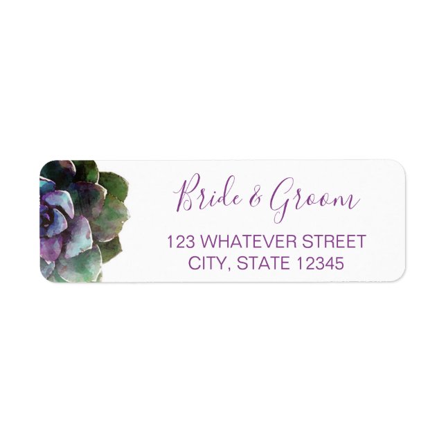 Watercolor Succulents | Wedding Label (Front)
