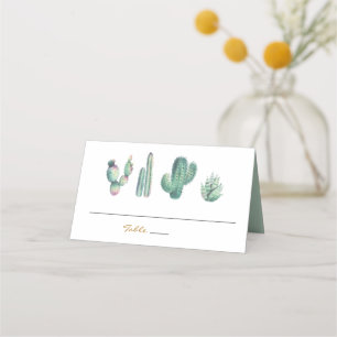 watercolor succulents wedding place cards elegant