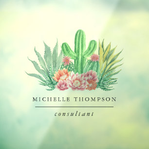 Watercolor Succulents Window Cling