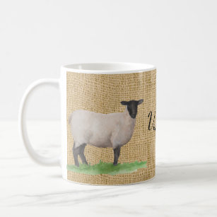 Watercolor Suffolk Sheep Coffee Mug