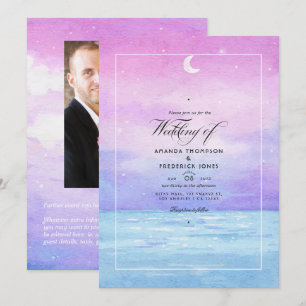 Watercolor Summer Beach Mariage Invitation