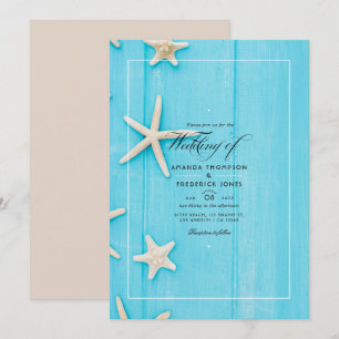 Watercolor Summer Beach Wedding Invitation