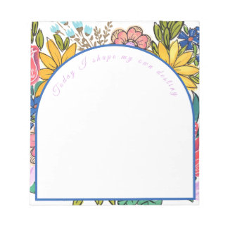 Watercolor Summer Florals Personalized Notepad