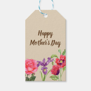 Watercolor Summer Flowers Floral Mother's Day Gift Tags