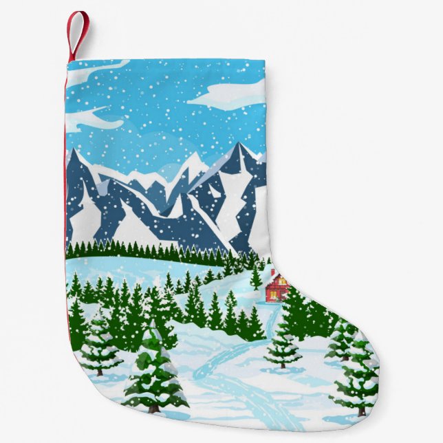 Watercolor summer meadow flowers seamless pattern, small christmas stocking (Front)
