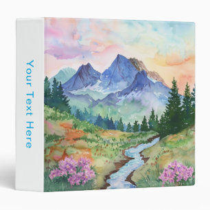 Watercolor Summer Mountain Binder