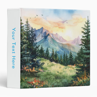 Watercolor Summer Mountain Binder