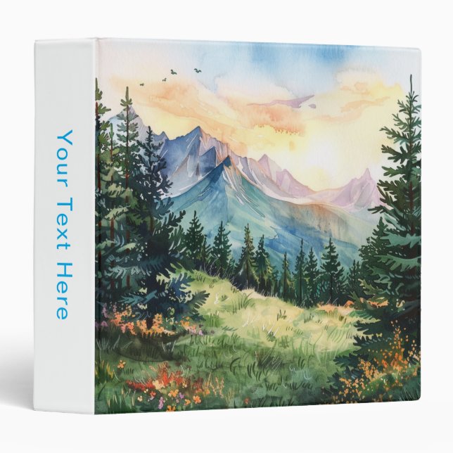 Watercolor Summer Mountain Binder (Front/Spine)