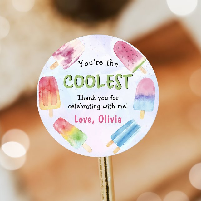 Watercolor Summer Popsicle Birthday Sticker (Creator Uploaded)