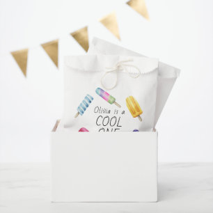 Watercolor Summer Popsicle Ice Cream Birthday Favour Bag