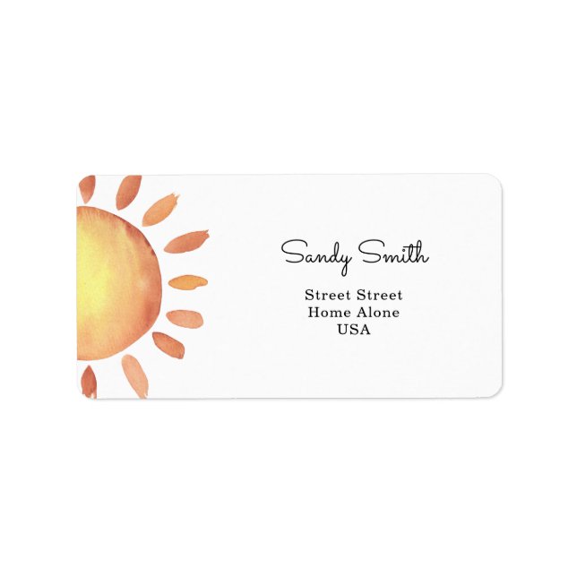 Watercolor Sun Label (Front)
