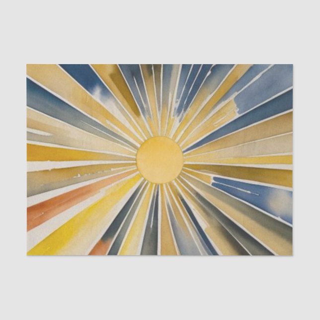 Watercolor Sunburst Flare Tissue Paper (Front)