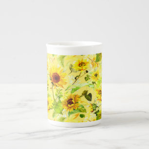 Watercolor Sunflower 2 Bone China Mug