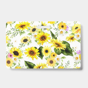 Watercolor Sunflower 7 Badge