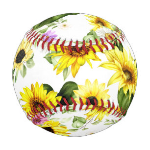Watercolor Sunflower 7 Baseball