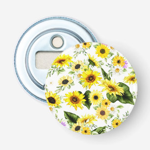 Watercolor Sunflower 7 Bottle Opener