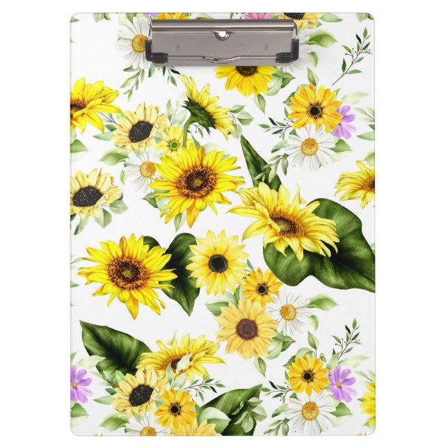 Watercolor Sunflower 7 Clipboard (Front)