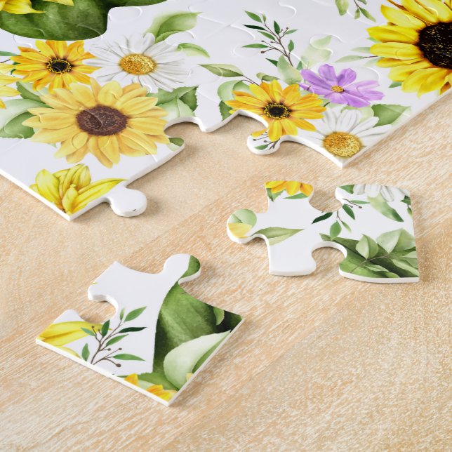 Watercolor Sunflower 7 Jigsaw Puzzle (Side)