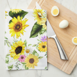 Watercolor Sunflower 7 Kitchen Towel