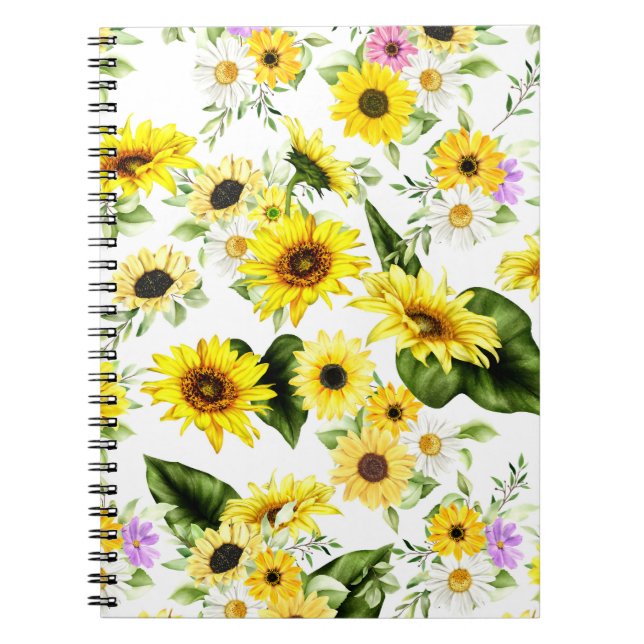 Watercolor Sunflower 7 Notebook (Front)