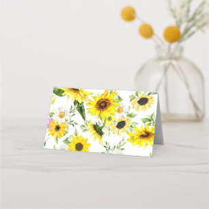 Watercolor Sunflower 7 Place Card