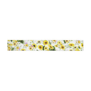 Watercolor Sunflower 7 Wrap Around Label