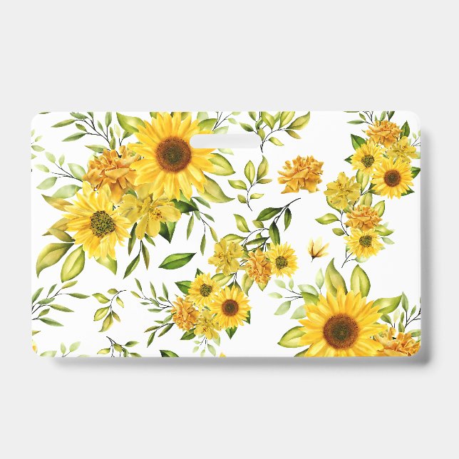 Watercolor Sunflower 8 Badge (Front)