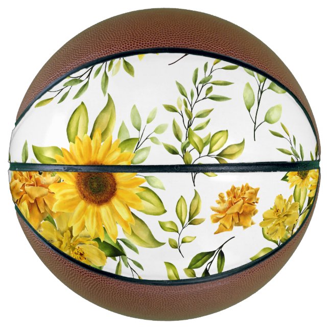 Watercolor Sunflower 8 Basketball (Front)